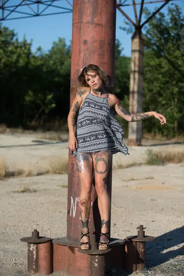 Stacy Cloud – Short-Haired Woman Strips Out of Her Dress and Spreads