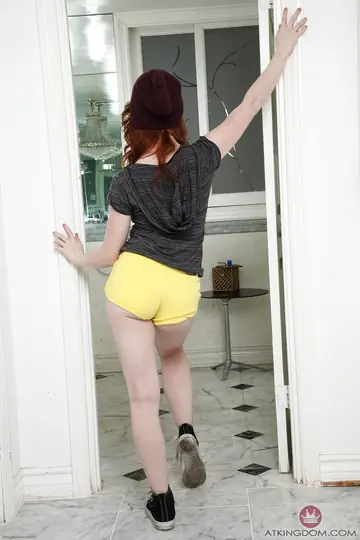 Athena Rayne – Petite Redhead PAWG in Shorts Spreads Her Ass for Anal