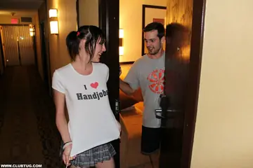 Mysti Moon – Short-Haired Brunette in Pigtails and Boots Gives a Handjob