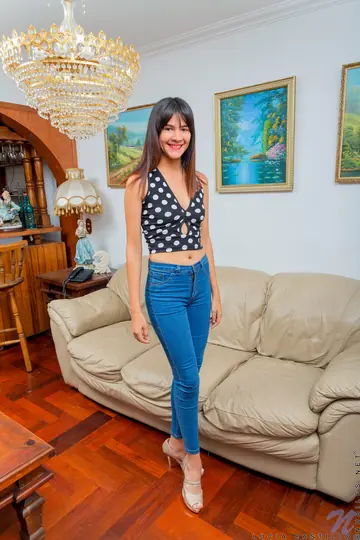 Venezuelan Latina Strips and Fingers Her Pussy