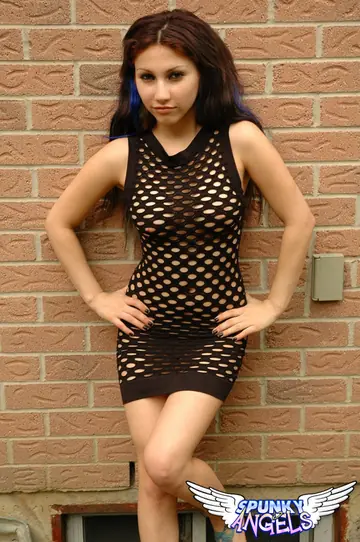 Angel Button – Petite Brazilian Brunette Strips Out of Her Dress Outdoors