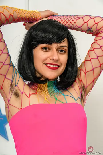 Andy Moon – Petite Latina with Short Hair Shows Her Hairy Pussy