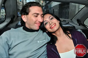 Trans Woman Has Sex with Her Partner in a Car Outdoors