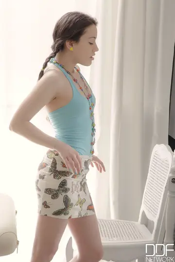 Small-Titted Russian Brunette Rides Cowgirl for a Creampie