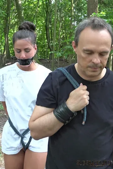Brunette PAWG Takes Anal Doggy Style in the Forest Wearing Socks