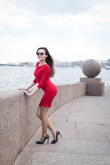 Ksenia Yankovskaya – Brunette in Stockings and a Skirt Strips and Shows Her Hairy Pussy