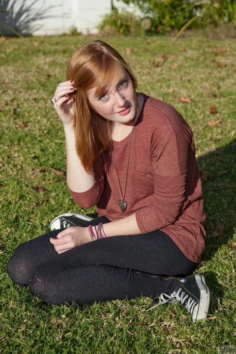 Redhead Strips Nude and Poses Outdoors – photo 5 of 11