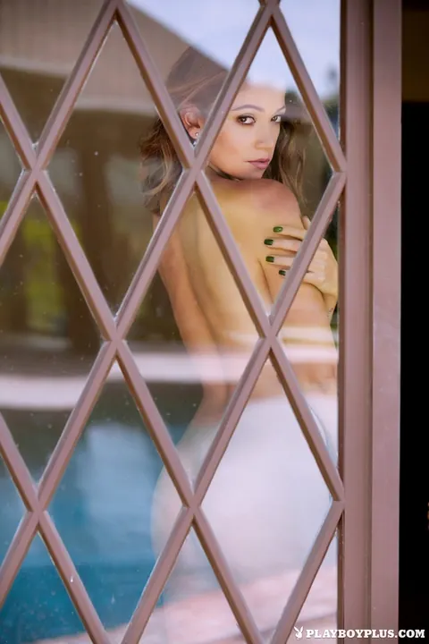 Ali Rose: Brunette with Big Natural Tits Spreads by the Window – photo 16 of 16