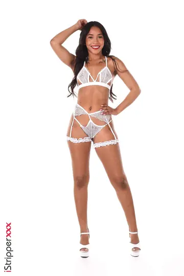Linda Baker – Tattooed Brunette Latina Strips Off Her Lingerie and Uses a Dildo