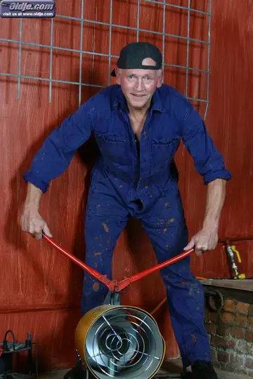 Blonde Sucks Old Man and Swallows His Load