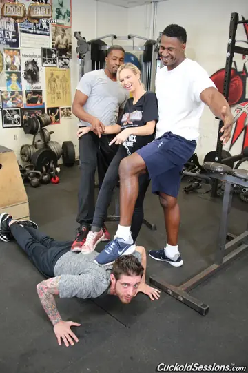 Busty Blonde Takes Two Black Cocks and Gets a Creampie