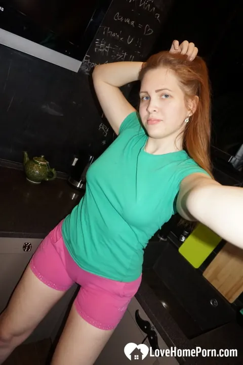 Redhead in Panties Takes Selfies and Spreads – photo 10 of 20