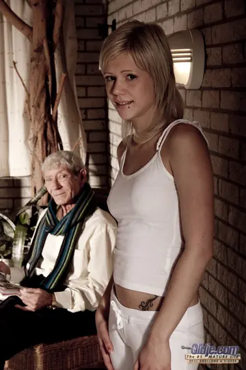 Busty Blonde Sucks Older Man Before Fucking