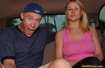 Juliana Jolene – Blonde MILF with Big Tits Gives a Blowjob in the Car