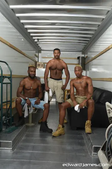 Three Athletic Men Have Bareback Anal Threesome