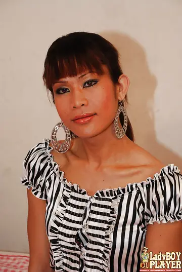 Asian Trans Woman Poses in Panties and Shows Her Hairy Bush
