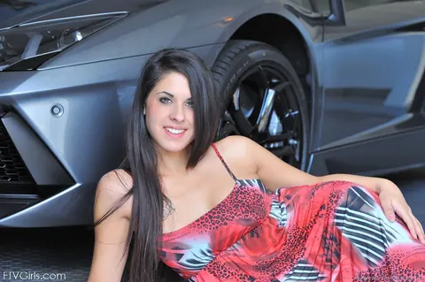 Lilly Anderson: Brunette Strips Out of Her Dress to Show Her Natural Tits and Pussy – photo 21 of 21