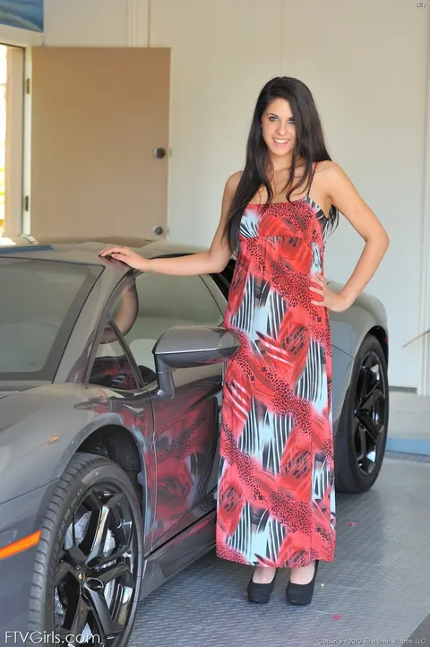Lilly Anderson: Brunette Strips Out of Her Dress to Show Her Natural Tits and Pussy – photo 2 of 21