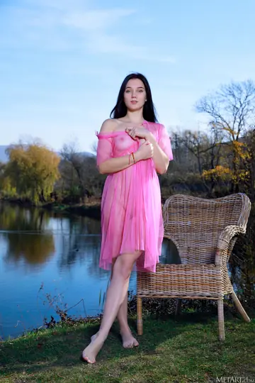 Polly Pure – Brunette Model Strips Nude and Spreads Her Pussy
