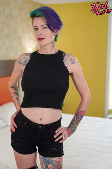 Slim Trans MILF Bares Her Body and Toys Her Asshole with a Dildo