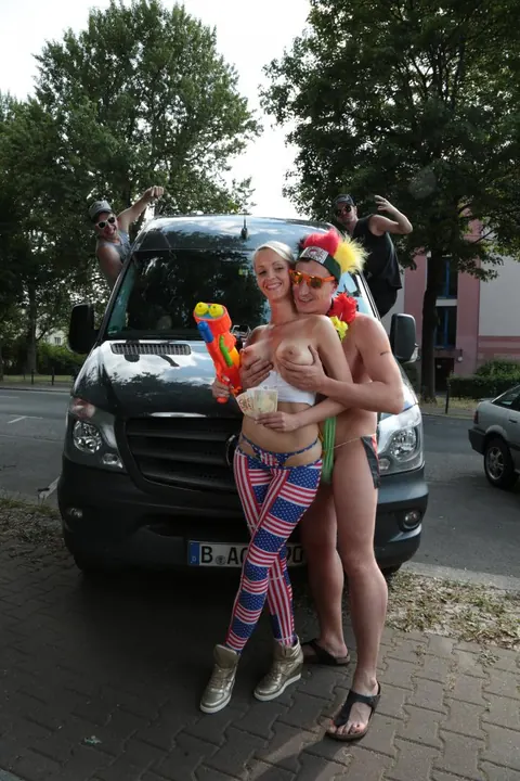 ANIKE EKIRA: Tall German Blonde Swallows Cum Outdoors – photo 2 of 21