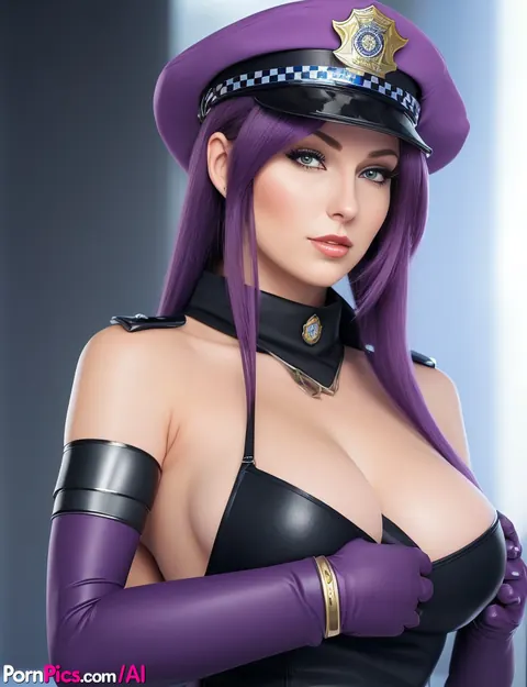 AI-Generated Babe in a Police Uniform Flaunts Her Big Tits – photo 7 of 11