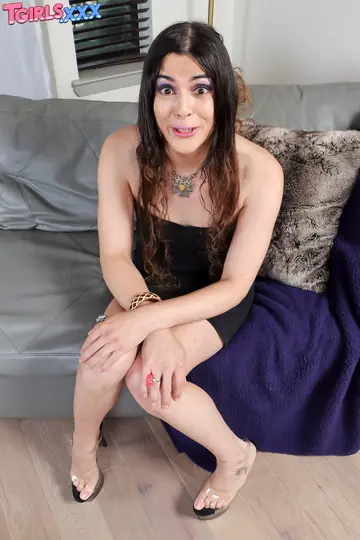Trans Woman Undresses, Turns and Arches Back for the Camera