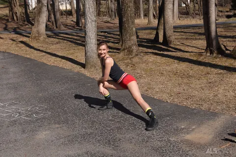 Emma Sirus: Athletic Blonde Fingers Herself and Uses a Dildo Outdoors – photo 3 of 16