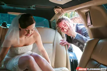 Ornella Morgan – European Bride Takes Two Cocks in the Car