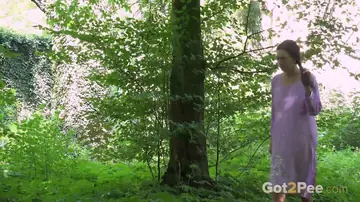 Meilani – Busty Brunette Pulls Her Labia Apart in the Forest