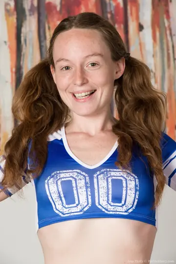 Petite Pale Redhead in Pigtails Toys Her Hairy Pussy