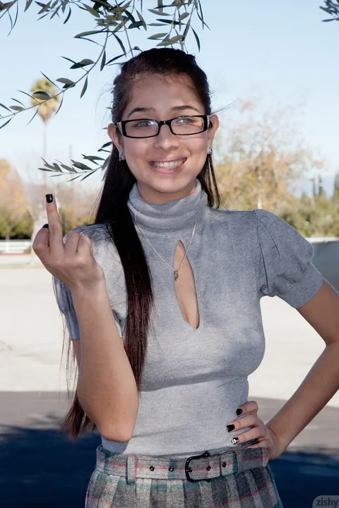 Megan Salinas: Slim Latina Brunette Flashes Her Big Tits and Spreads in Public – photo 7 of 11
