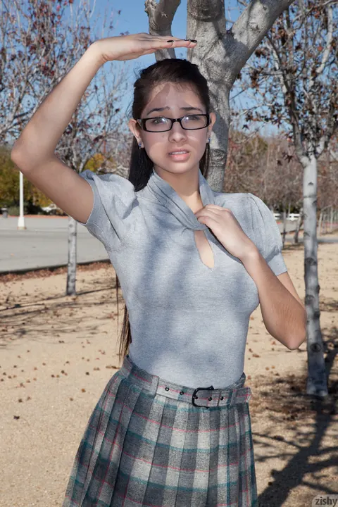Megan Salinas: Slim Latina Brunette Flashes Her Big Tits and Spreads in Public – photo 4 of 11