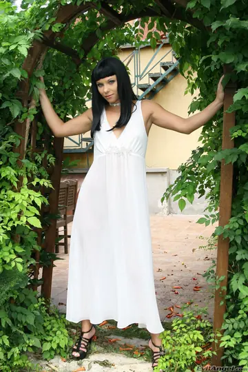 Brunette Rides a Dildo Outdoors