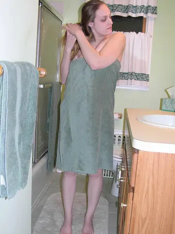 Blonde BBW Undresses and Shows Her Big Tits in the Bathroom
