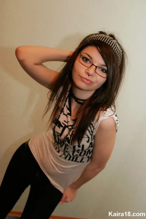 Skinny Czech Brunette Takes Off Her Glasses While Undressing – photo 1 of 15