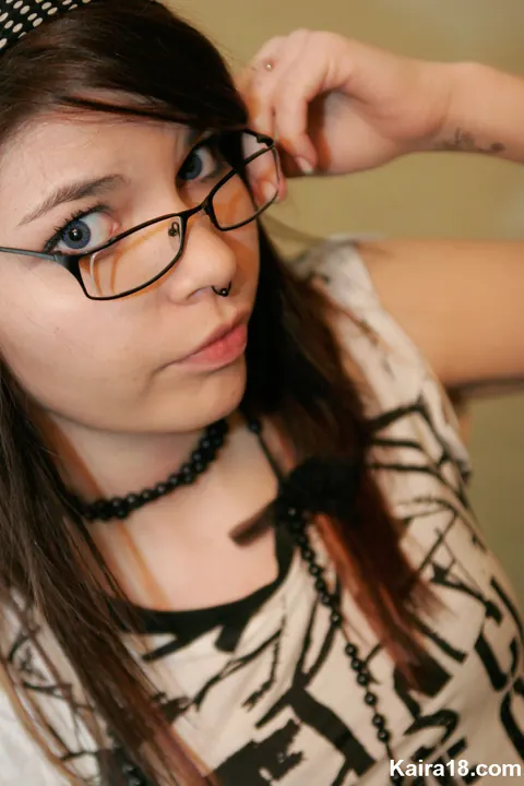 Skinny Czech Brunette Takes Off Her Glasses While Undressing – photo 4 of 15