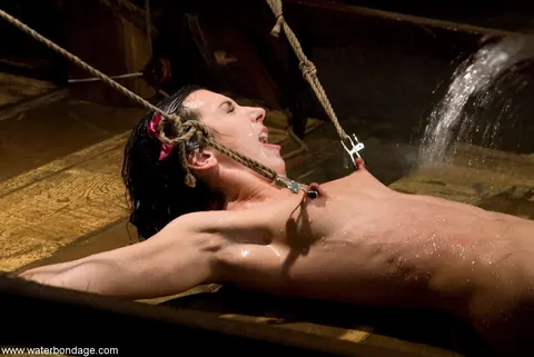 Wenona: Tall Brunette Bound in Bondage Restraints While Nude – photo 14 of 21