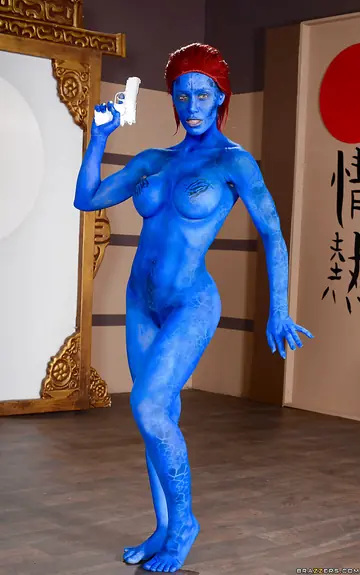Nicole Aniston – Redhead in Body Paint Shows Off Her Enhanced Tits and Spreads
