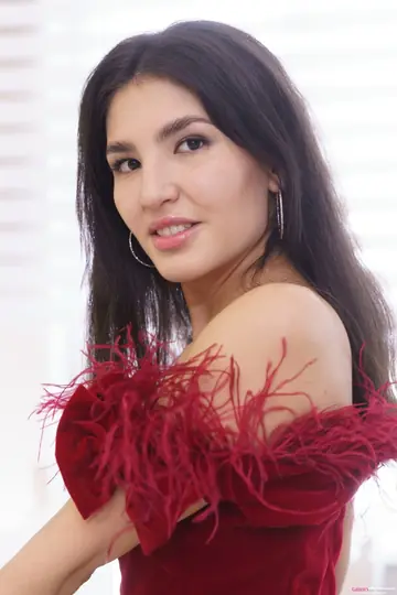 Azumi Liu – Brunette Strips Out of Her Dress and Fingers Her Shaved Pussy