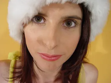 Brunette PAWG Strips Out of Her Skirt in Christmas Cap and Socks