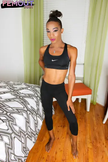 Trans Woman Strips Nude and Poses from All Angles