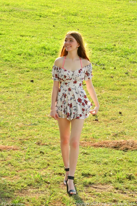 Skinny Redhead Strips Out of Her Dress and Fingers Herself Outdoors – photo 9 of 20