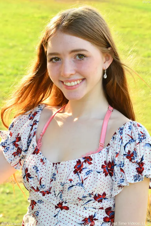 Skinny Redhead Strips Out of Her Dress and Fingers Herself Outdoors – photo 5 of 20