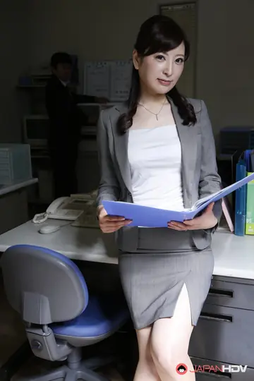 Noeru Mitsushima – Japanese Secretary in a Skirt Undresses After Hours in the Office