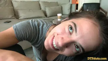 Abbie Maley – Brunette PAWG in Socks and Sneakers Gives POV Blowjob and Gets Fucked