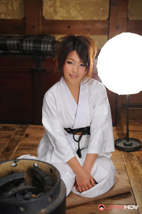 Japanese Brunette Opens Kimono and Poses Nude – photo 2 of 15