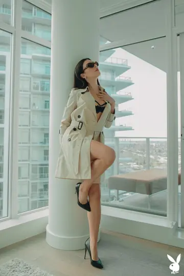 Slim Brunette Strips Out of Her Lingerie and Poses in Heels