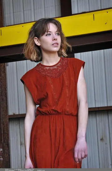 PAWG Brunette Strips Out of Her Red Dress Outdoors