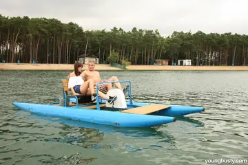 European Brunette PAWG Gets Fucked on a Boat After a Handjob